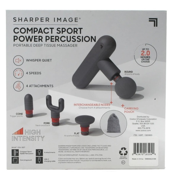 Sharper Image Compact Sport Power Percussion Portable Deep Tissue Massager NWWT - Picture 10 of 16